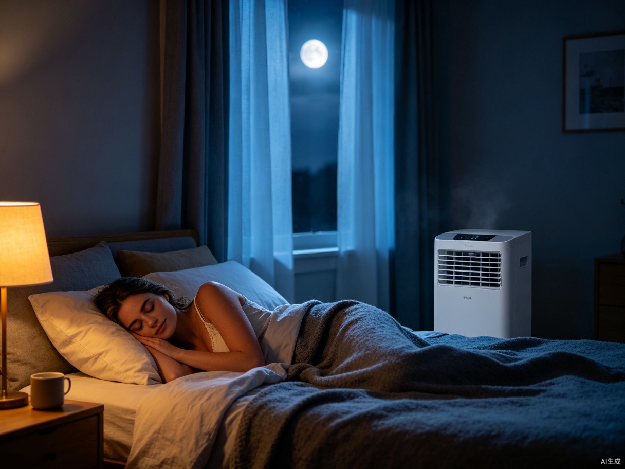 Person sleeping peacefully while the unit runs quietly in the corner.